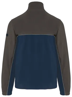 Chaqueta de micropolar bicolor ecológica unisex – Navy / Dark Grey