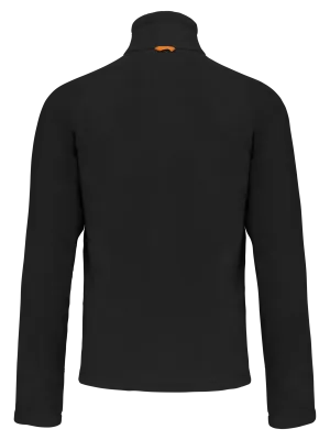 Men's microfleece zip jacket with raglan sleeves – Black