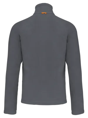 Men's microfleece zip jacket with raglan sleeves – Convoy Grey