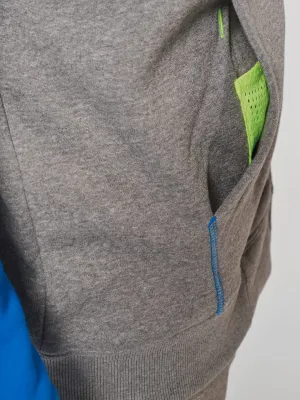 Chaqueta de felpa con cremallera y capucha bicolor unisex