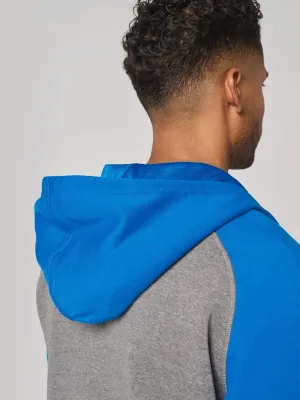 Chaqueta de felpa con cremallera y capucha bicolor unisex