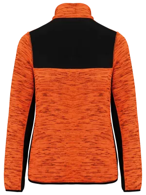 Women's recycled polytricot jacket – Fluorescent Orange Melange / Black