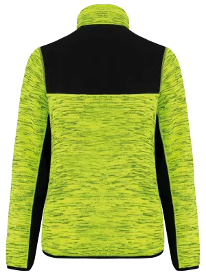 Women's recycled polytricot jacket – Fluorescent Yellow Melange / Black
