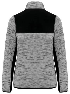 Women's recycled polytricot jacket – Light Grey Melange / Black