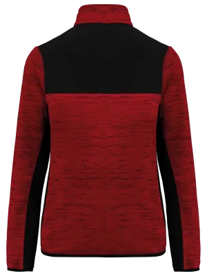 Women's recycled polytricot jacket – Red Melange / Black