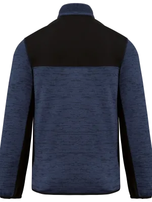 Men's recycled polytricot jacket – Navy Melange / Black