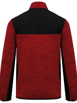 Men's recycled polytricot jacket – Red Melange / Black