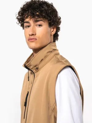Unisex 3-layer softshell hooded jacket with removable sleeves