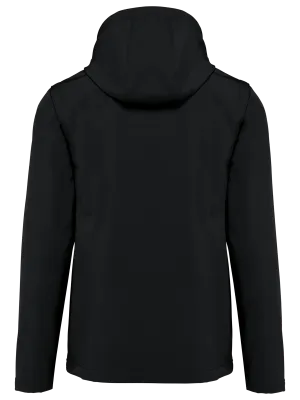 Unisex 3-layer softshell hooded jacket with removable sleeves – Black