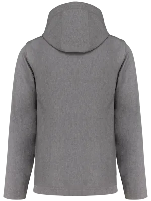 Unisex 3-layer softshell hooded jacket with removable sleeves – Marl Grey