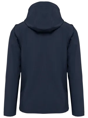 Unisex 3-layer softshell hooded jacket with removable sleeves – Navy
