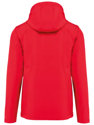 Unisex 3-layer softshell hooded jacket with removable sleeves – Red