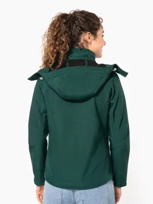 Chaqueta softshell con capucha desmontable de mujer