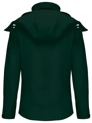 Chaqueta softshell con capucha desmontable de mujer – Bottle Green