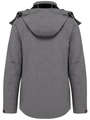 Chaqueta softshell con capucha desmontable de mujer – Marl Grey