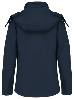 Chaqueta softshell con capucha desmontable de mujer – Navy