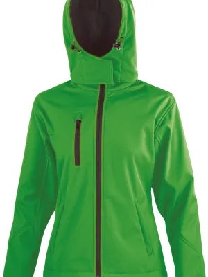 Chaqueta softshell con capucha de mujer TX Performance – Vivid Green / Black
