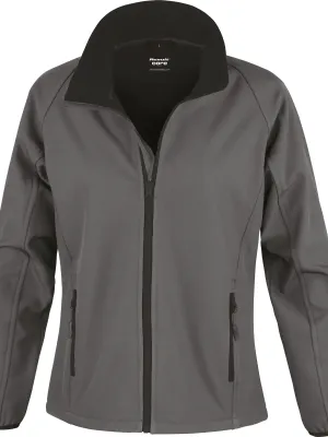 Ladies' Printable Softshell Jacket – CHARCOAL / BLACK