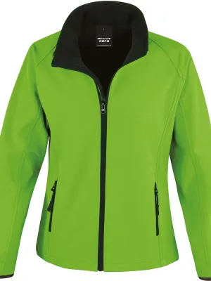 Ladies' Printable Softshell Jacket – Vivid Green / Black
