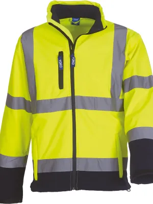 Hi-vis softshell jacket – Hi Vis Yellow / Navy