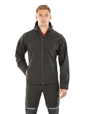 Chaqueta softshell reciclada de 3 capas con capucha de hombre