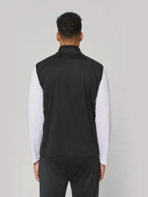 Dual-fabric sleeveless sports jacket