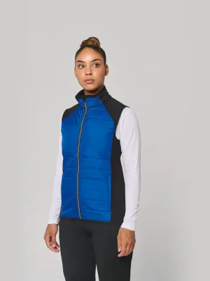 Dual-fabric sleeveless sports jacket
