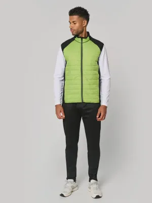 Dual-fabric sleeveless sports jacket