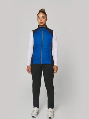 Dual-fabric sleeveless sports jacket