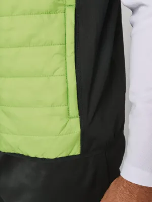 Dual-fabric sleeveless sports jacket