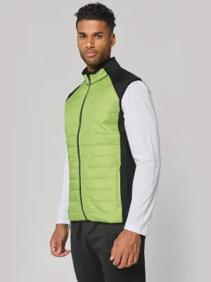 Dual-fabric sleeveless sports jacket