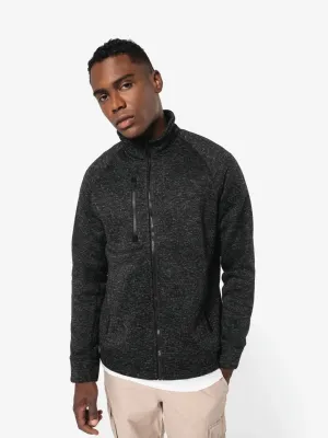 Chaqueta jaspeada con cremallera de hombre