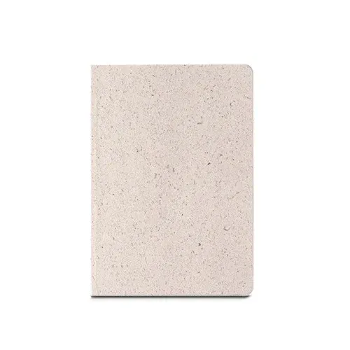 ORGANIC SEMI-RIGID. A5 notepad with semi-rigid cover made from organic elephant matter (80%)