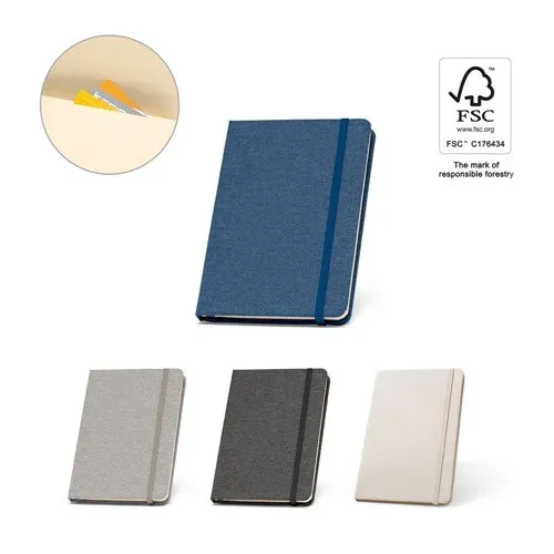 BOYD. Bloc-notes de notes A5 en polyester recyclé (100% rPET) avec pages lignées