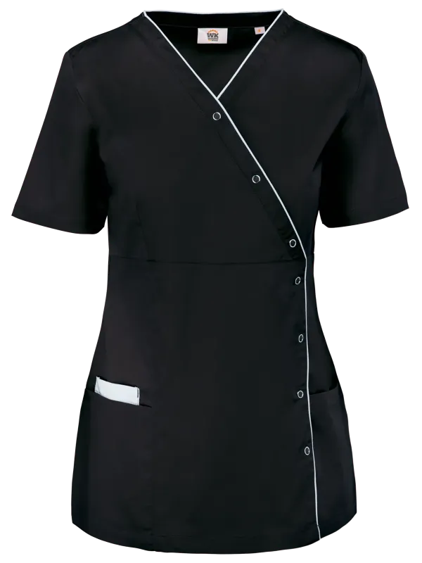 Blouse polycoton avec boutons-pression femme