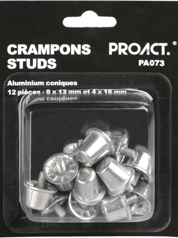 Pack of 12 conical aluminium studs