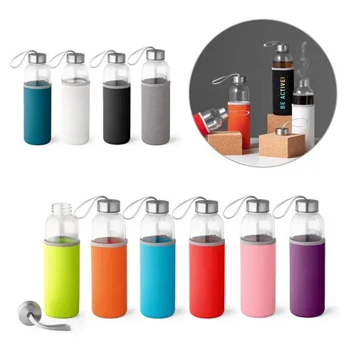 RAISE. Bouteille de sport en verre et acier inoxydable 520 mL
