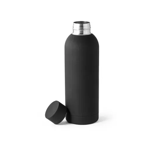 ODIN. Botella de acero inoxidable (36% reciclado) con acabado gomoso 500 mL