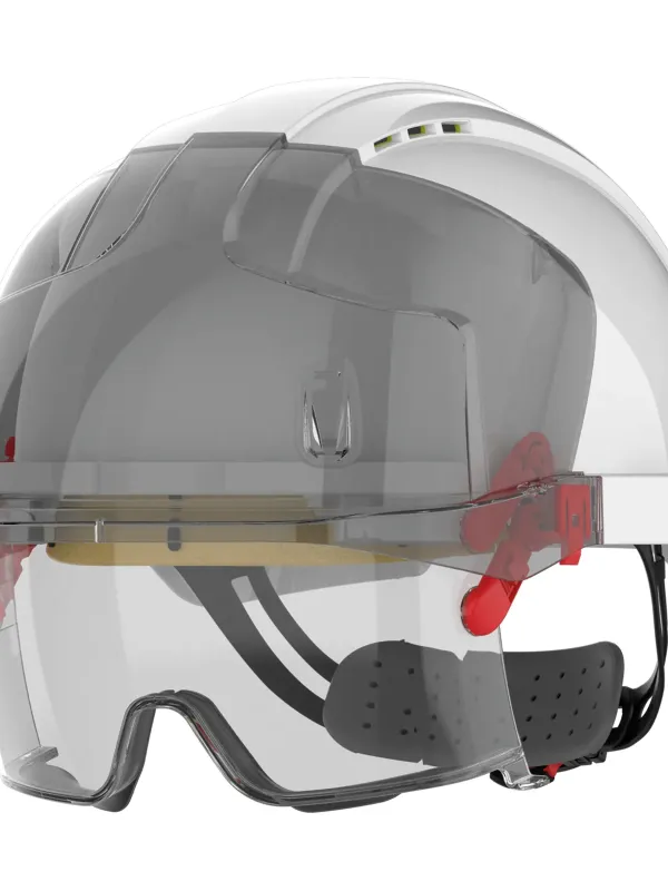 Casco de seguridad EVO® VISTAlens™ micro visera, ventilado, con sobregafas integradas antivaho, antirrayaduras KN