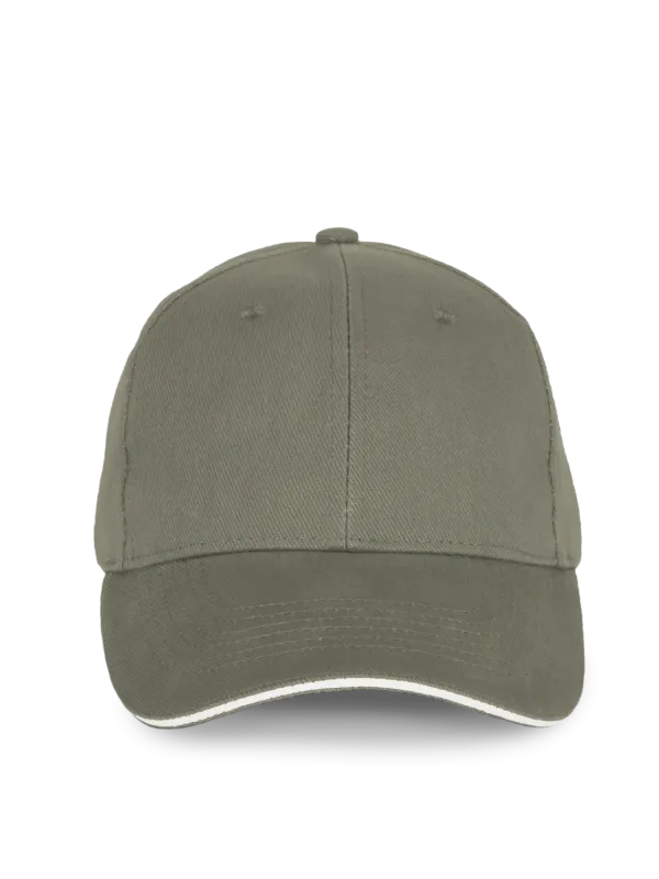 Cap in organic cotton with contrasting sandwich peak - 6 panels