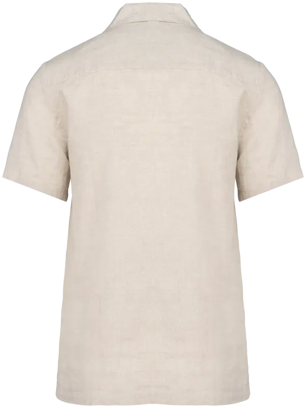 Chemise à col bowling en lin homme