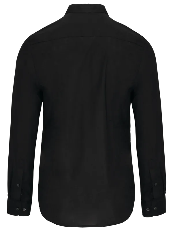 Men's long-sleeved mandarin collar shirt