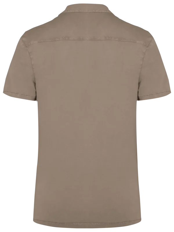 Chemise écoresponsable à col bowling délavée en jersey manches courtes homme