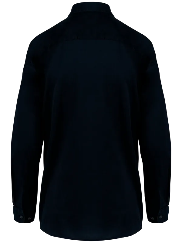 Eco-friendly ladies' washed effect lyocell dropped shoulders shirt