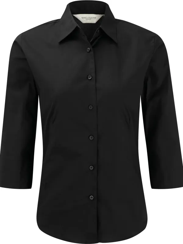 Chemise fittée femme manches 3/4
