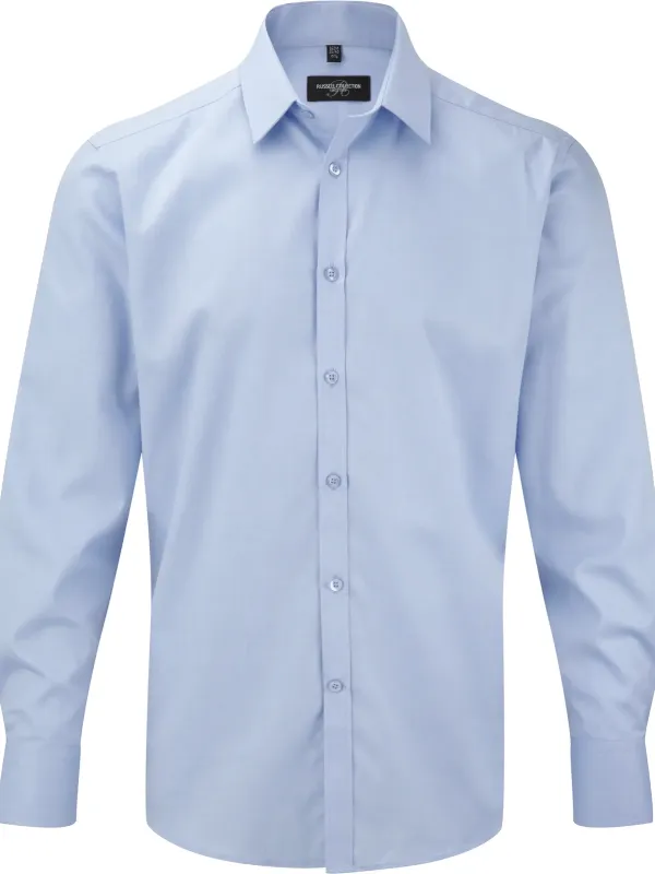 Men's Long-Sleeved Herringbone Shirt