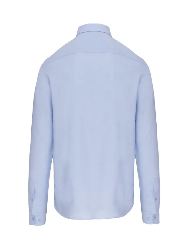 Camisa Oxford lavada de manga larga