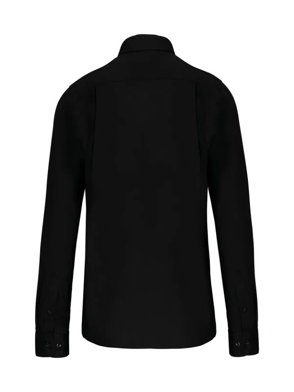 Men's long-sleeved cotton poplin shirt
