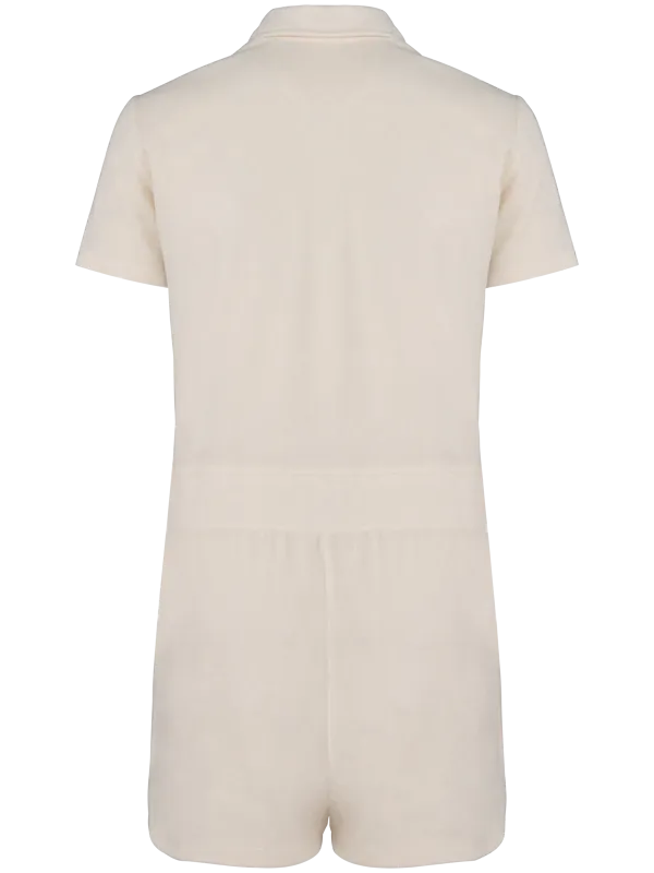 Eco-friendly ladies’ Terry Towel zipped jumpsuit