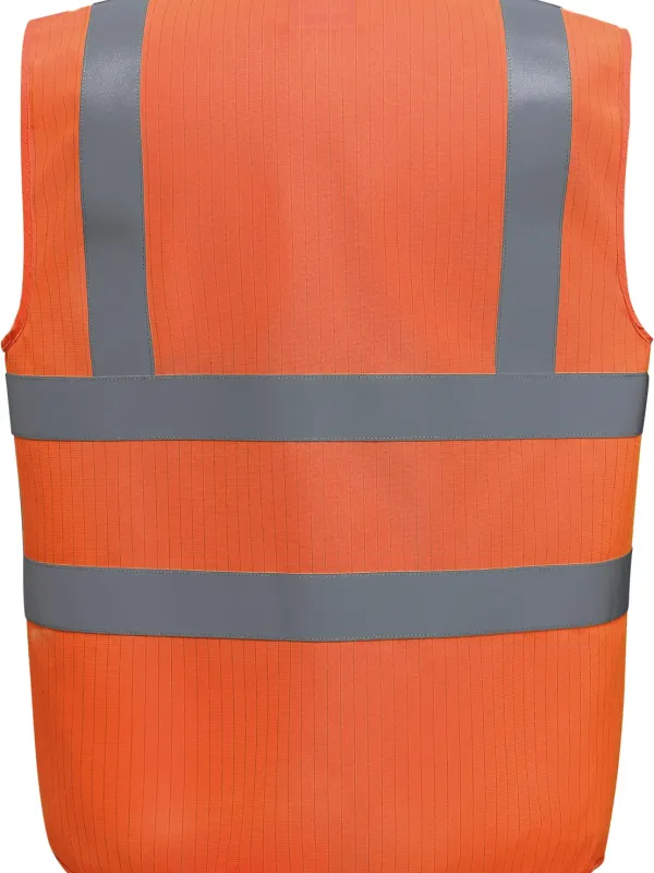 High-visibility anti-static and flame-retardant gilet